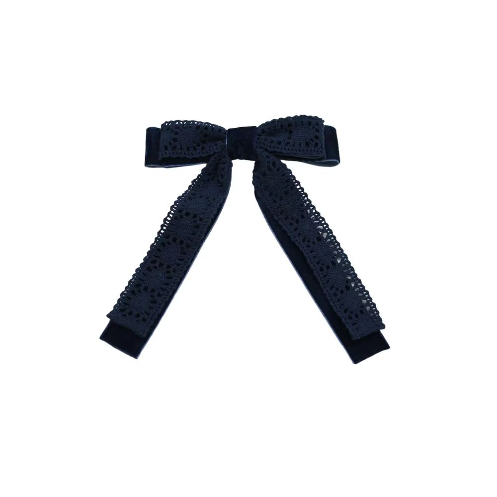 Lace Velvet Bow Headband Medium Hair Clip