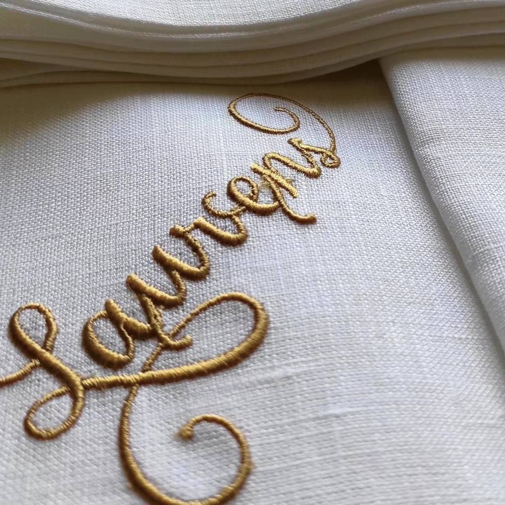 Personalised Embroidered Napkins – Set of 10