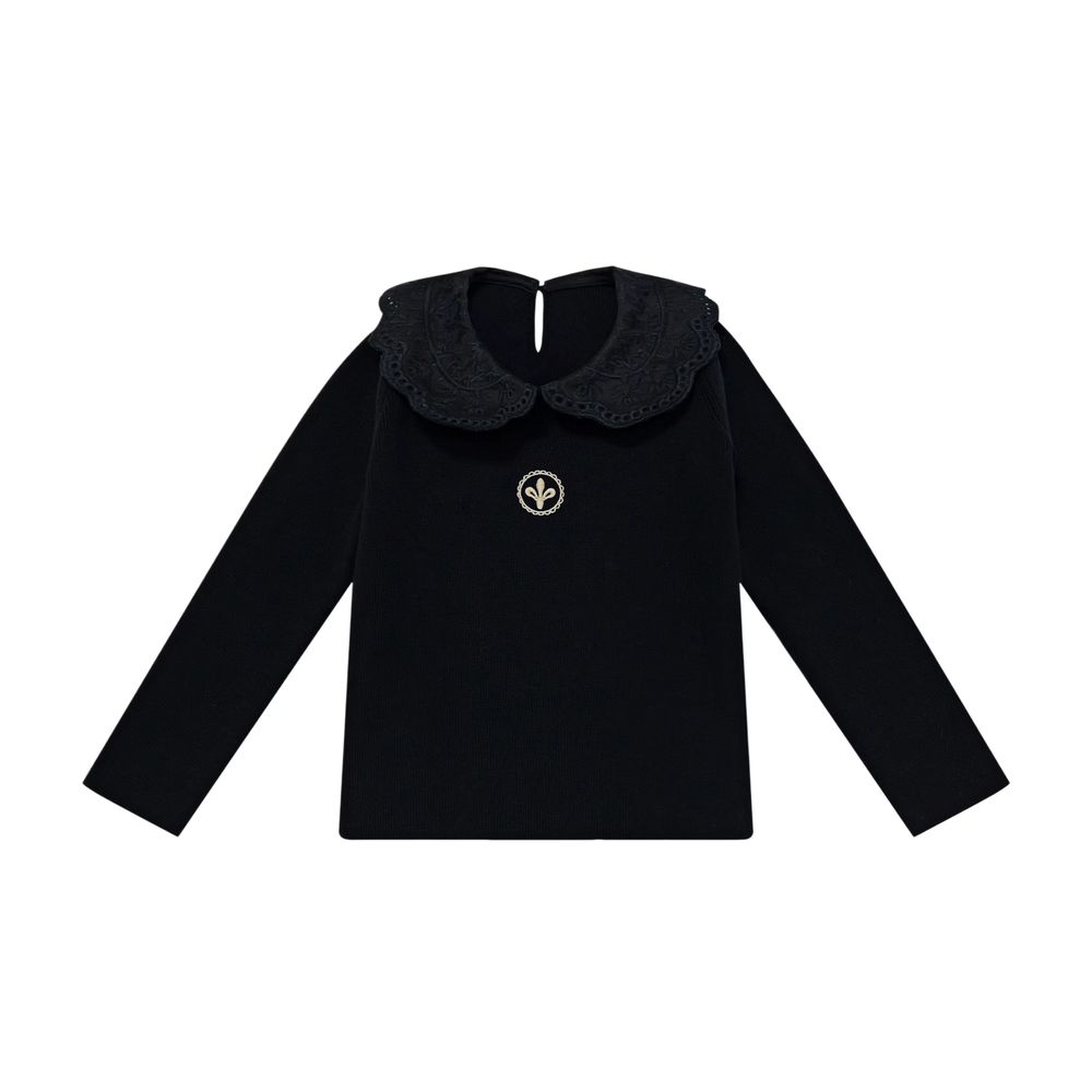 Black Floral Velvet – Girl Knit Underlay – Ali Mali AW26