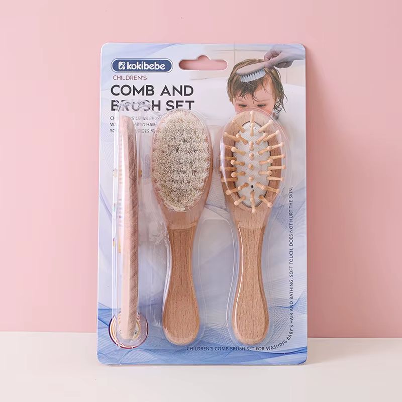 Perfect Baby Shower Gift 2Pcs Hair Brush Comb Set – Three-Piece Set