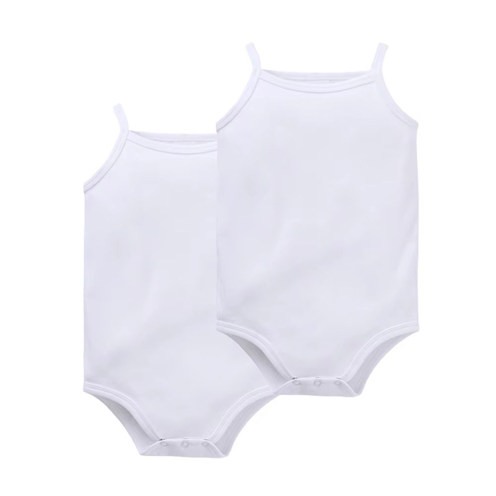 Kavkas White Spaghetti-Strap Baby Vest – 2-Pack – AW26