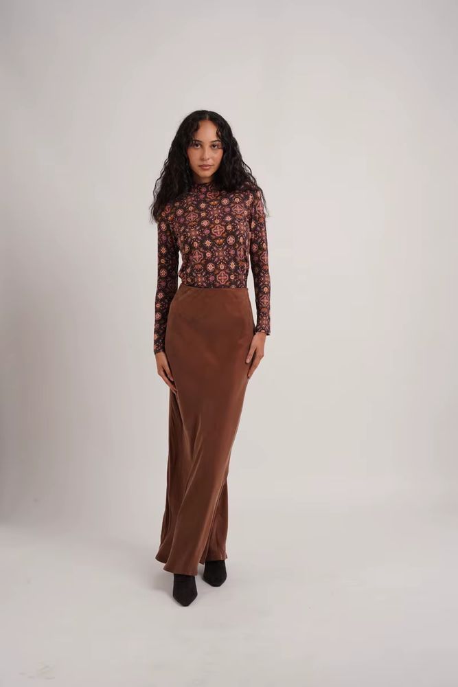 Cupro Skirt Collection – Black Mockneck