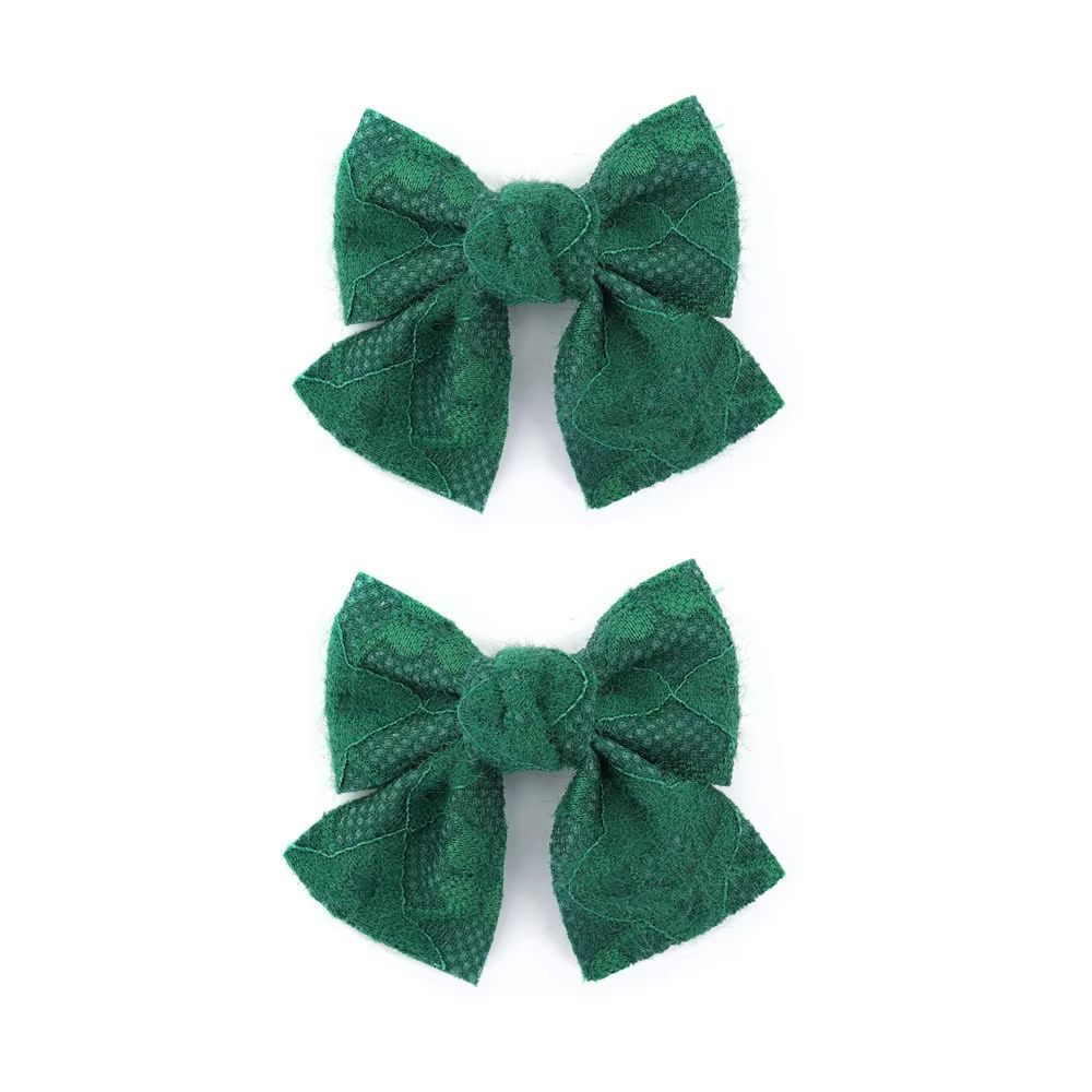 Plush Lace Hair Bow Clips Mini Hair Clip