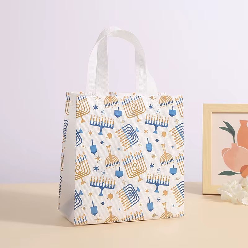 Chanukah Tote Gift Bags (6 Pack) – Print B