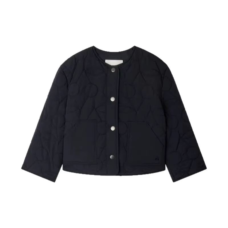 Girls' Black Cropped Cotton Jacket