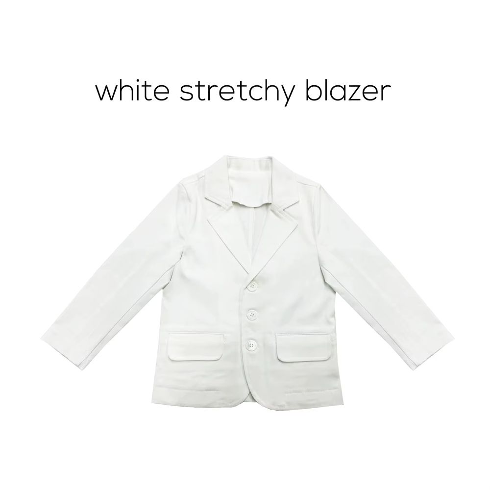Santorini Stripe Collection – Boys White Blazer