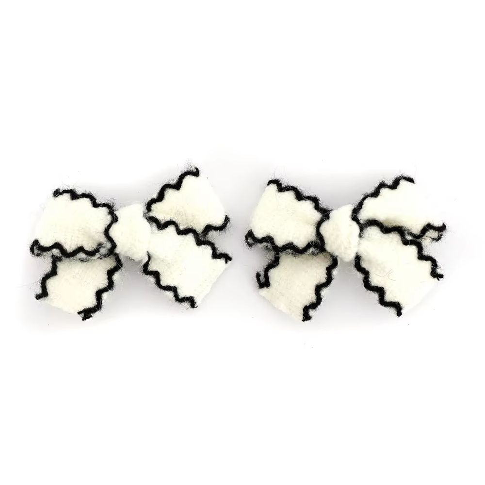 Black Velvet Bow Headband Mini Hair Clip