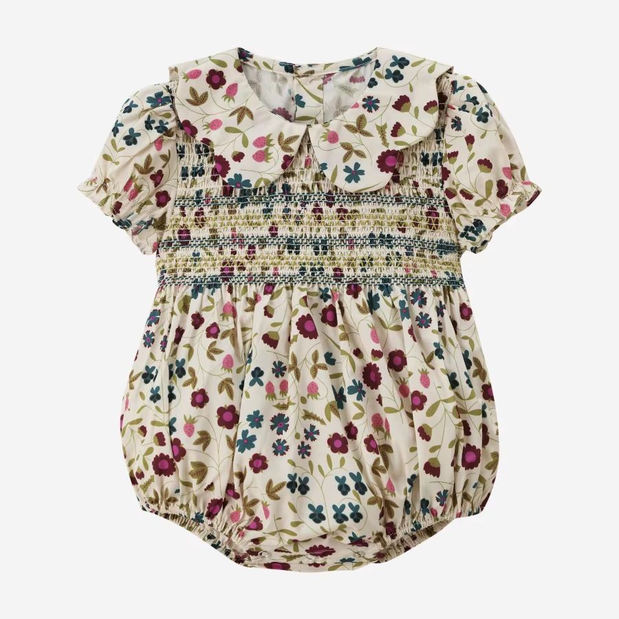 Beige Floral & Cableknit Collection – Floral Romper