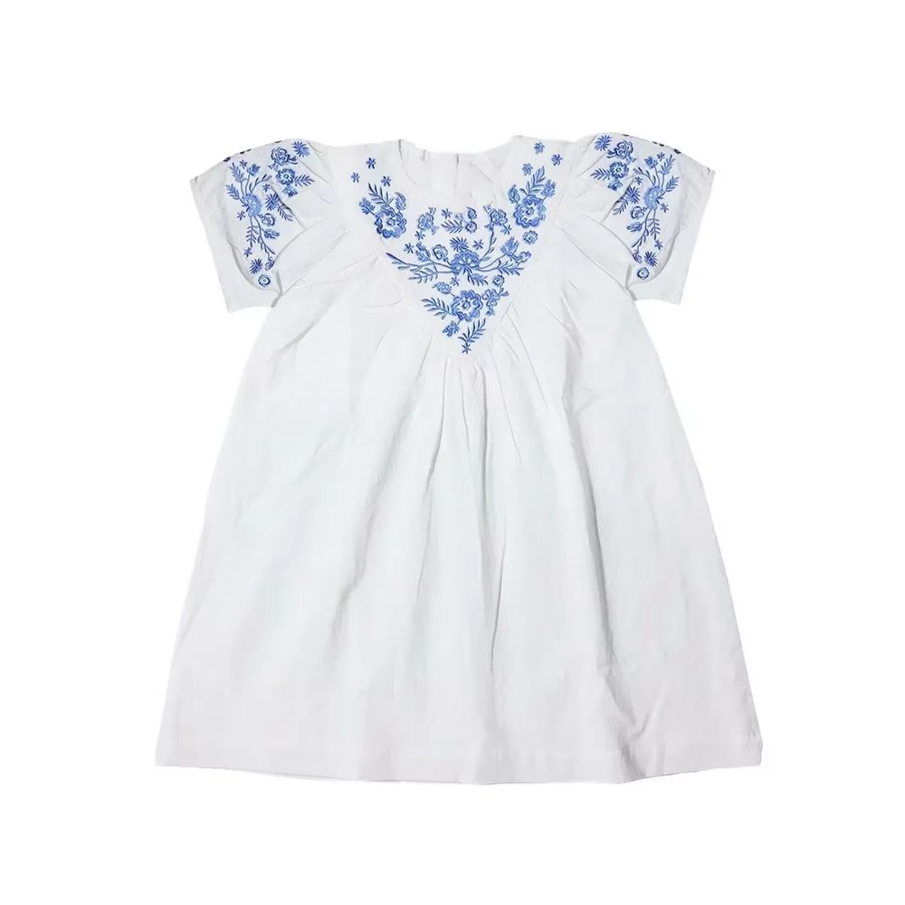 Cobalt Embroidery Collection – Short Sleeve Dress