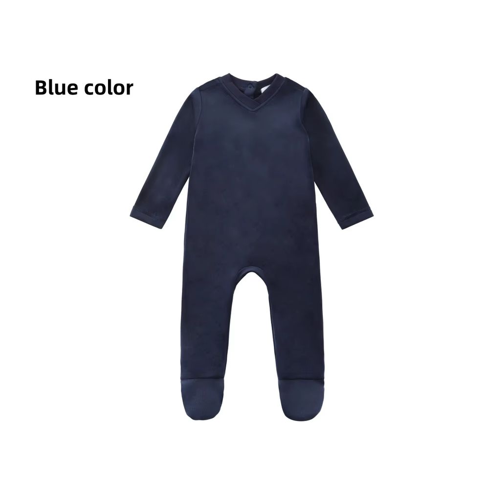 Velour Loungewear – Navy Blue Footie