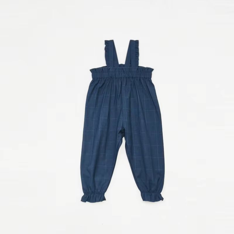 Navy Windowpane – Baby Girl Overalls – Ali & Co AW26