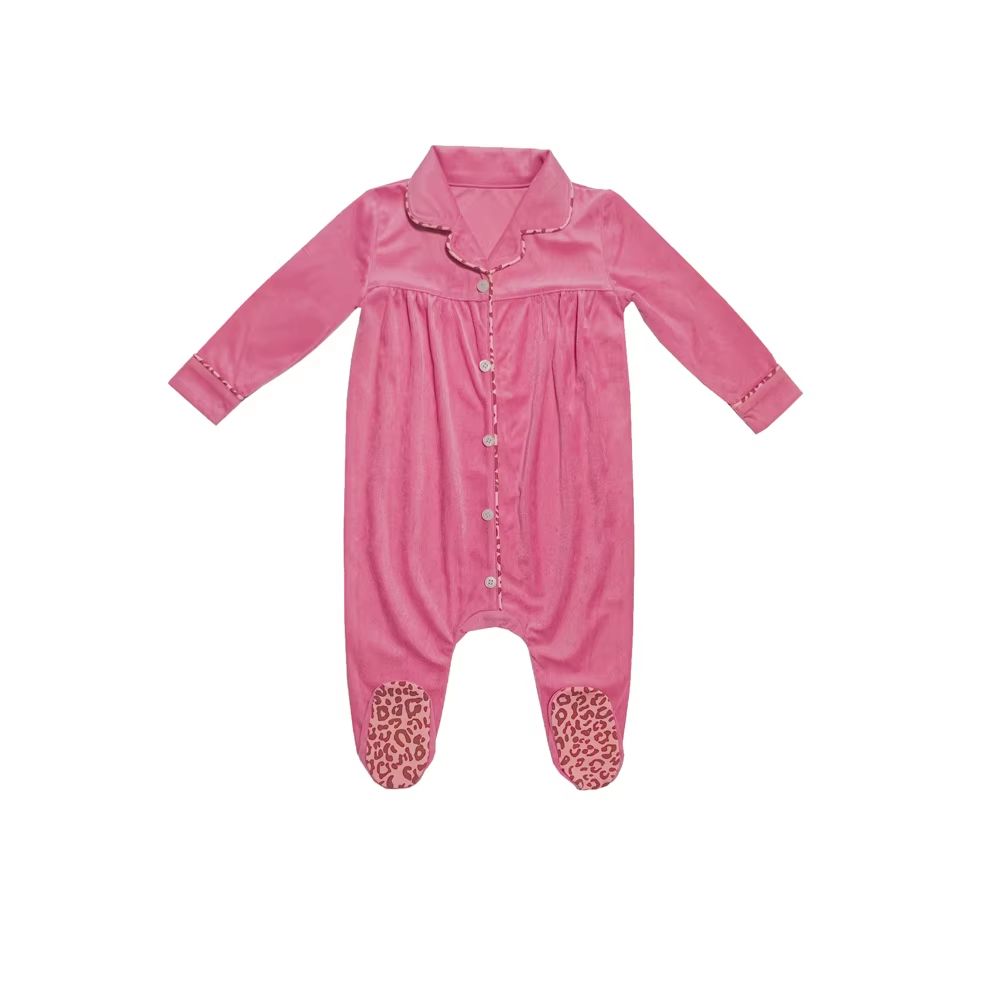 Leopard Lounge Pink Baby Stretchie – Ali & Co Leopard Lounge AW26