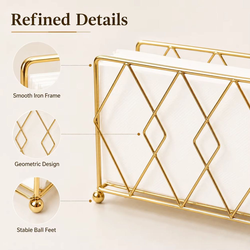 Gold Metal Napkin Holder