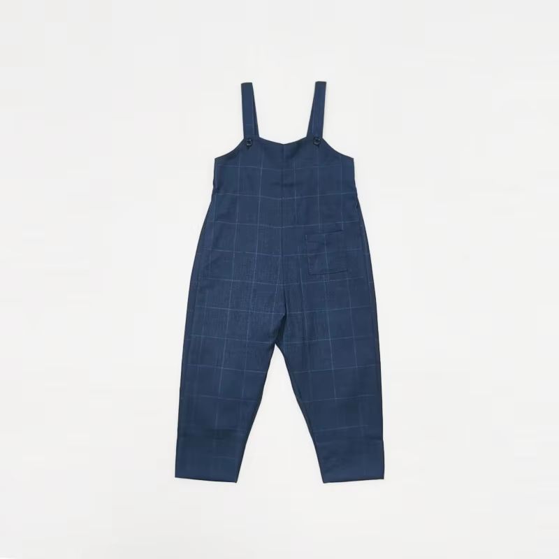 Navy Windowpane – Baby Boy Overalls – Ali & Co AW26