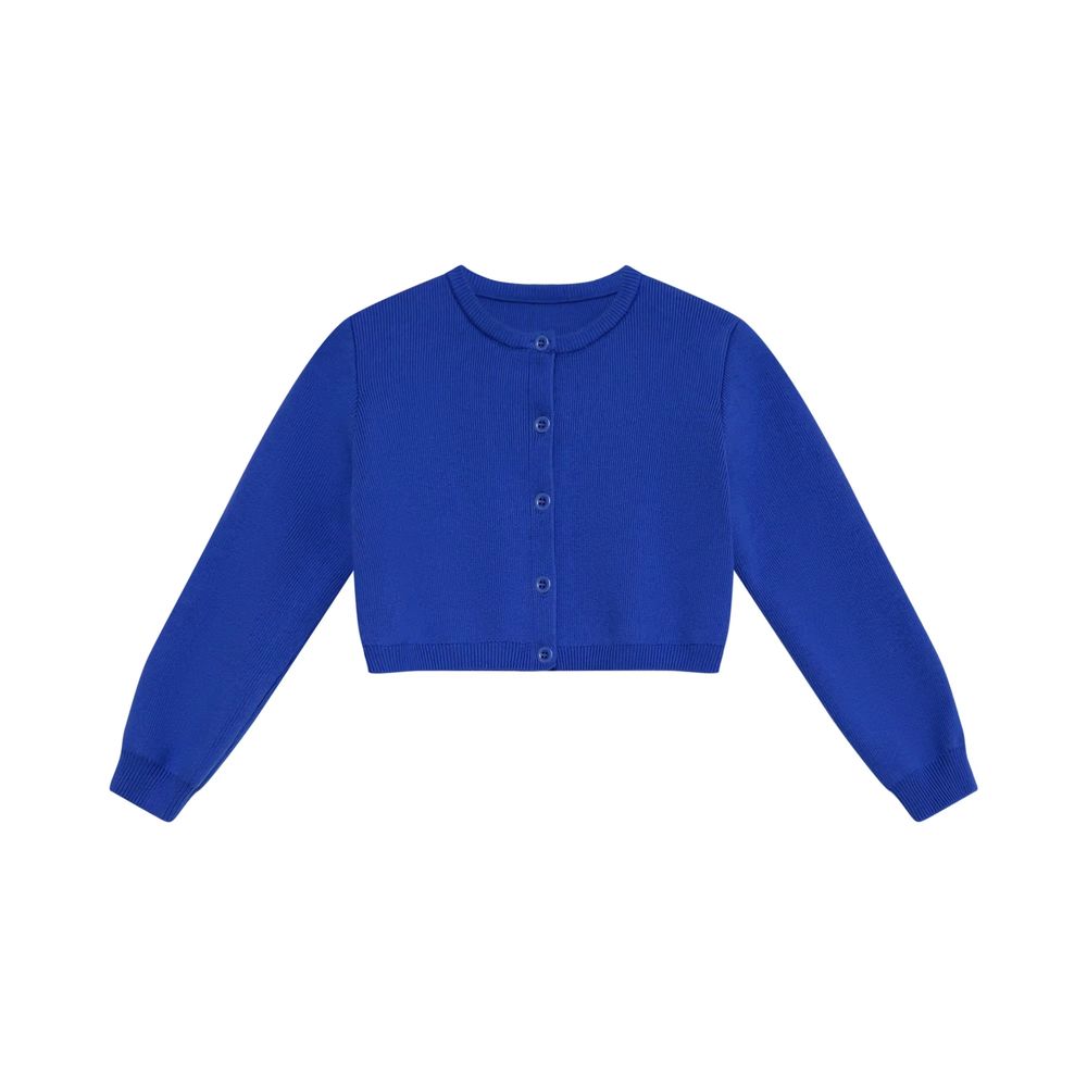 Elegant Blue Floral Collection – Girls Blue Cardigan – Barcali AW26