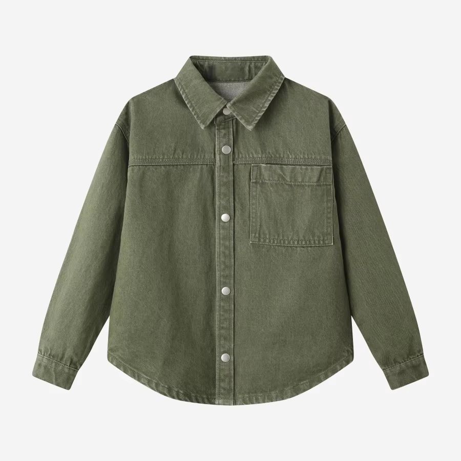 Retro Green Denim Collection – Boys Shirt