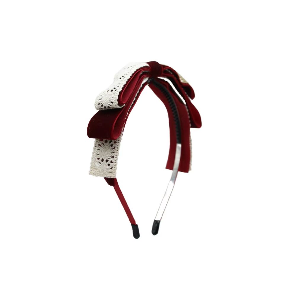 Lace Velvet Bow Headband Headband