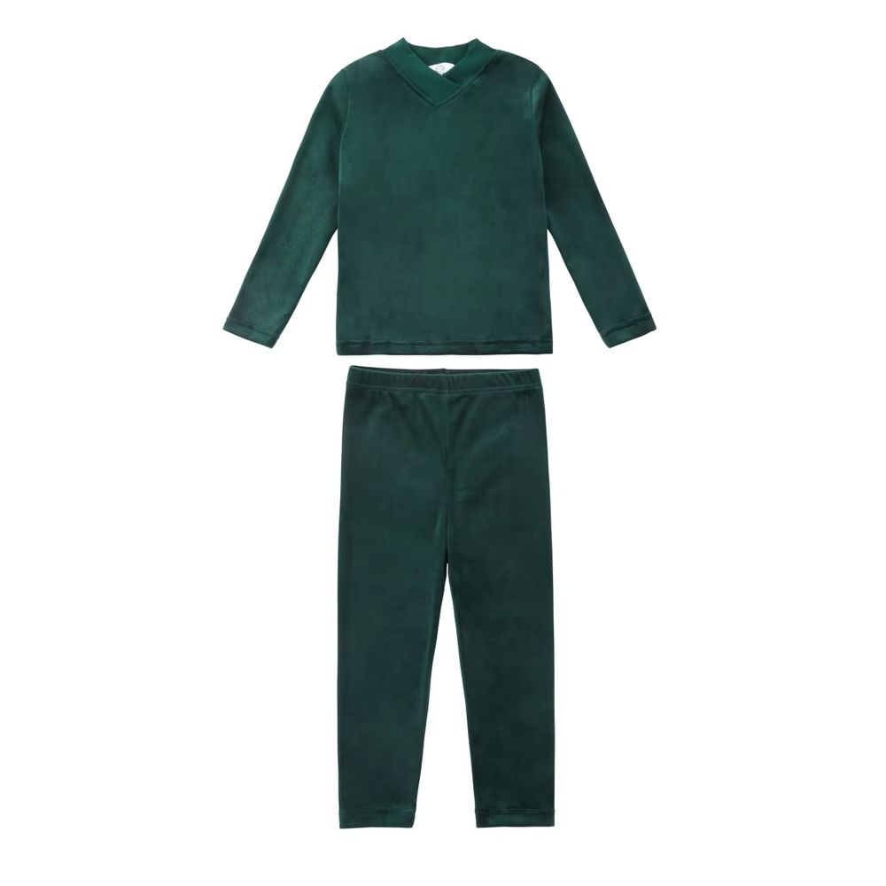 Velour Loungewear – Emerald Green Set