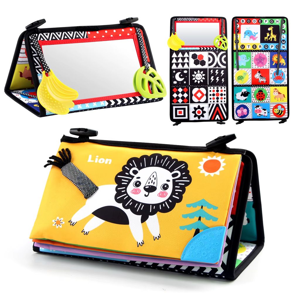 Black & White Tummy-Time Mirror – Animals