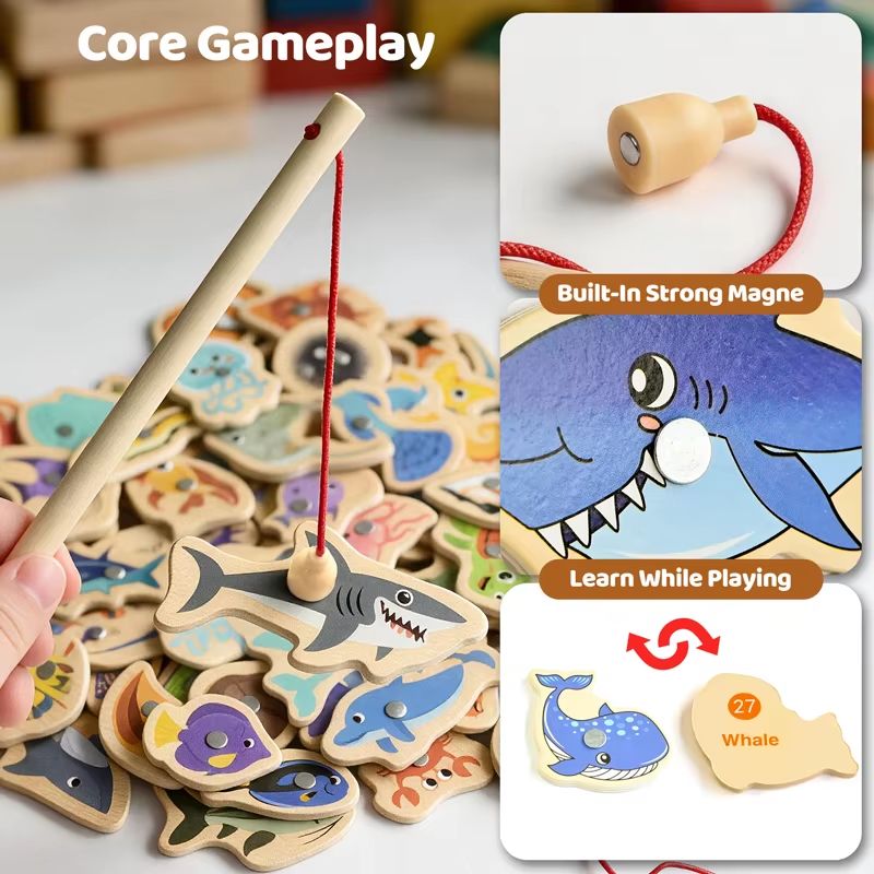 Wooden Magnetic Fishing Game