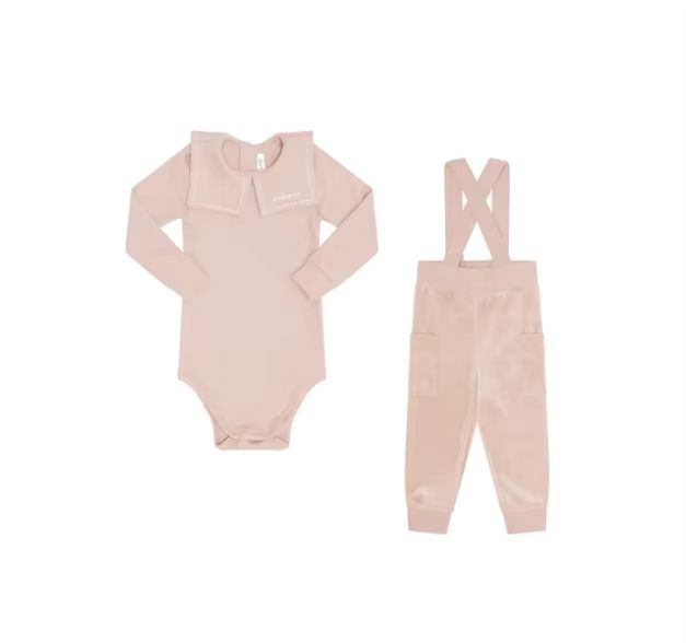 Kids' Blush Collared Top & Trouser Set