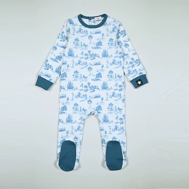 Toile Tranquility Pajamas – Boy Baby Romper
