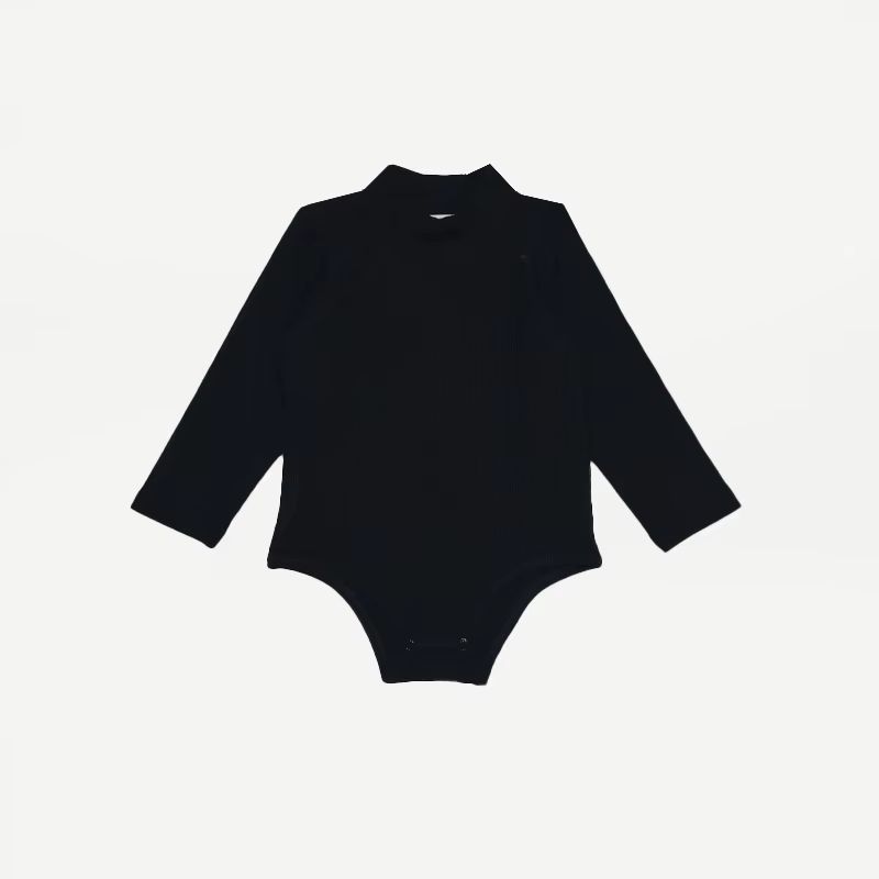 Essentials Collection – Black Ribbed Onesie