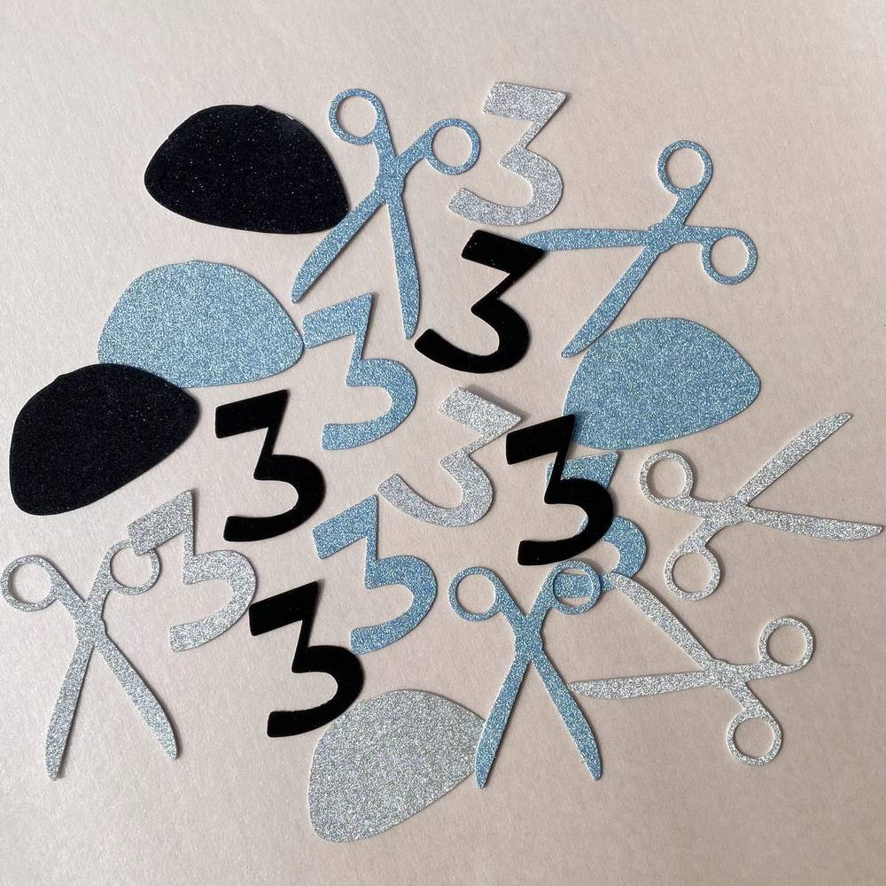 Gold & Blue Upsherin Table Confetti