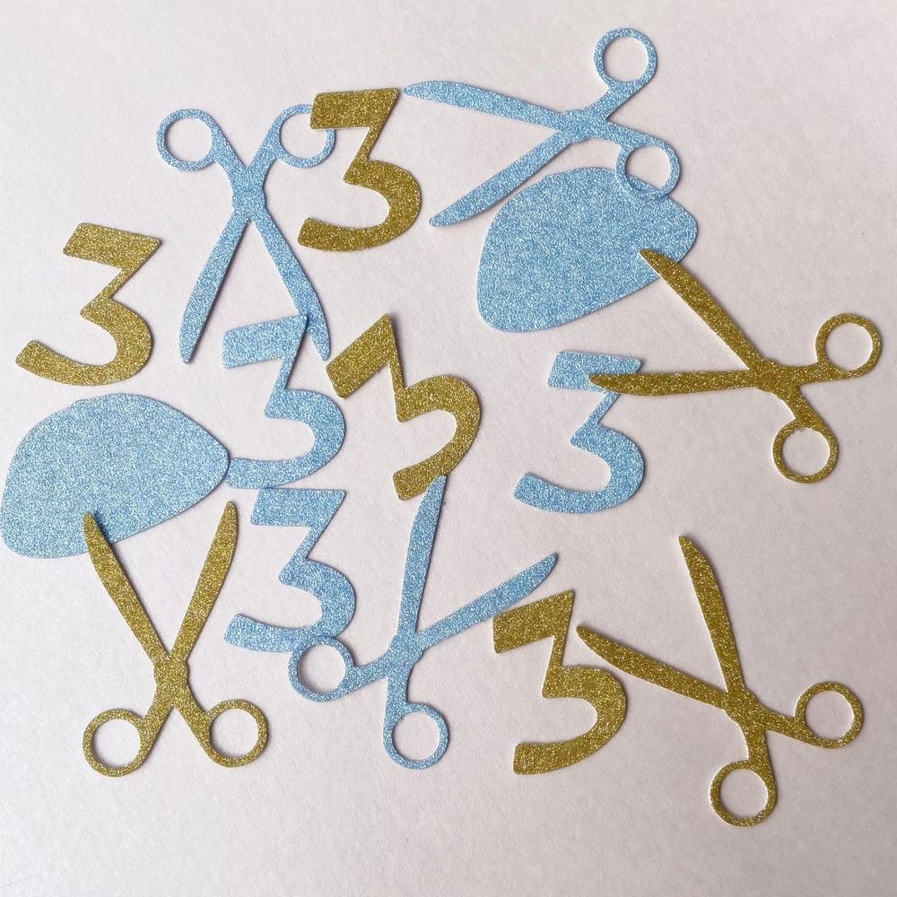 Gold & Blue Upsherin Table Confetti