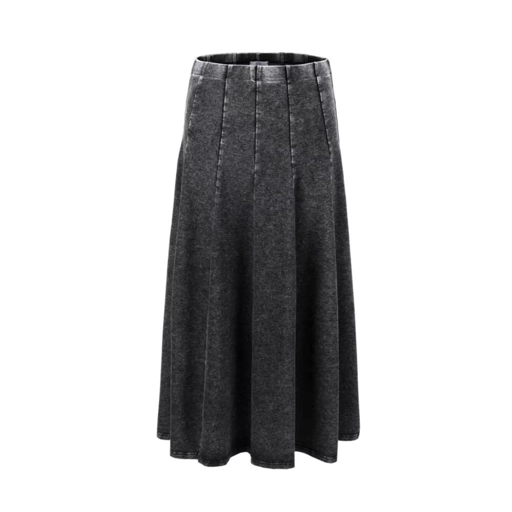 Panel Pleated Washed Denim – Acid Washed Gray