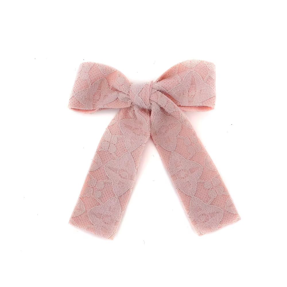 Plush Lace Hair Bow Clips Medium Hair Clip