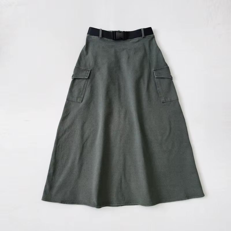 Rustic Olive Collection – Green Denim Skirt
