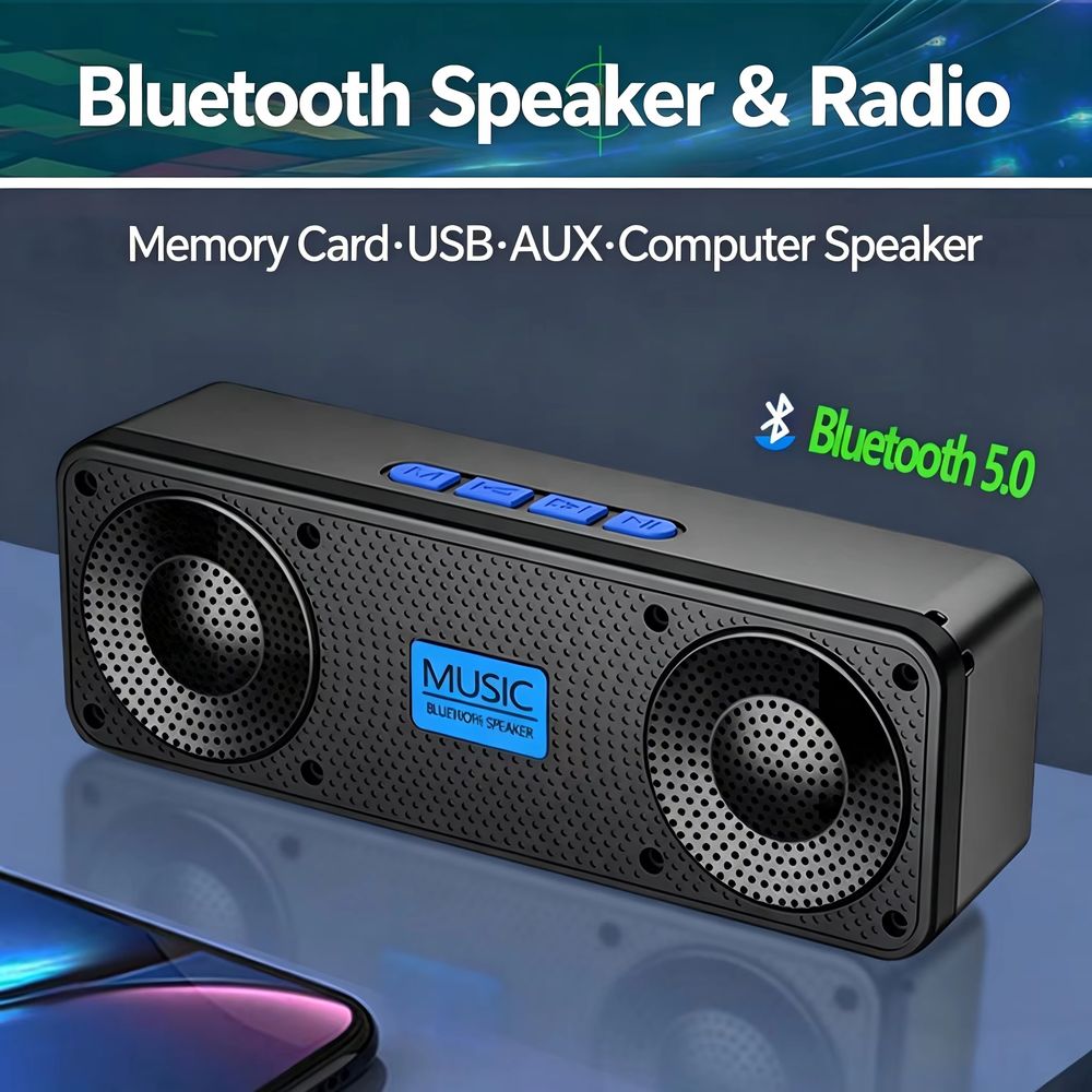S18 Mini Speaker with Radio – Blue