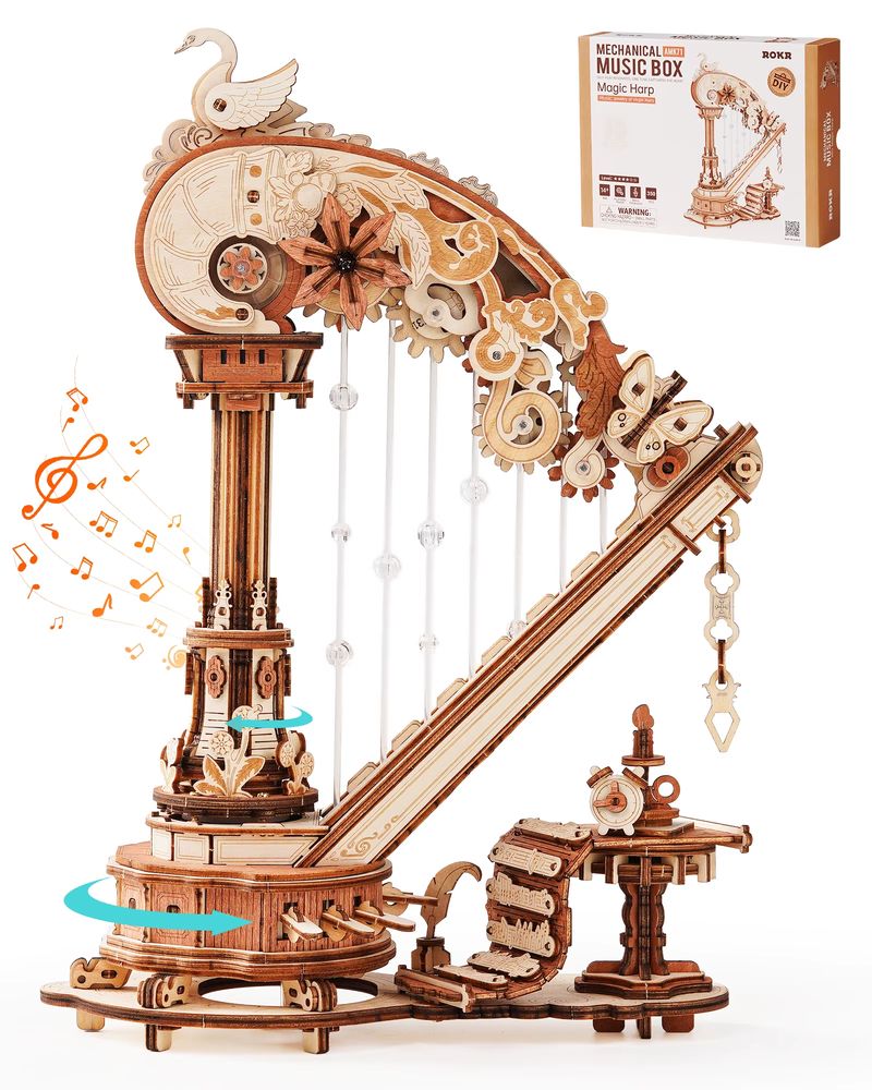 Wooden Harp Music Box Kit