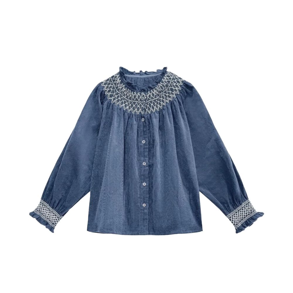 Dusty Blue Corduroy Collection Dusty Blue Corduroy Shirt – Ali Plus AW26