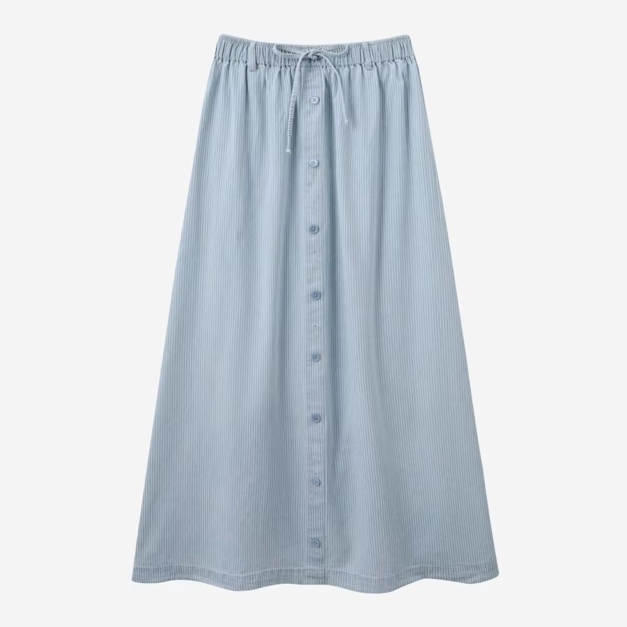 Pinstripe Denim Collection – Maxi Skirt