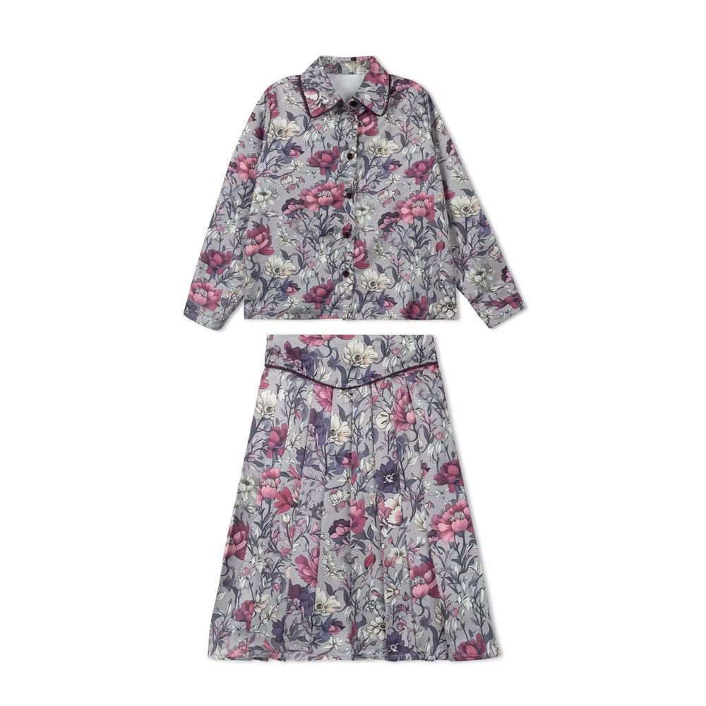 Purple Floral Satin – Clothing Set – Ali Picks AW26