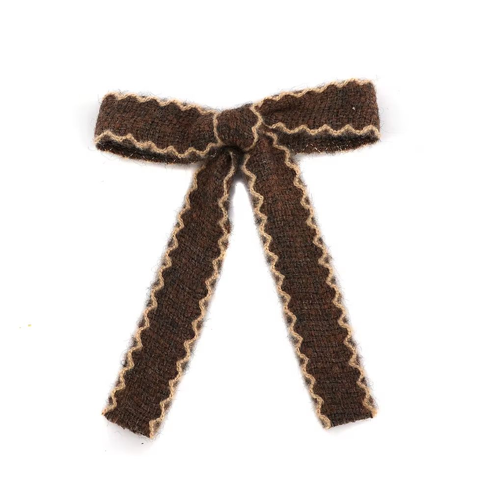 Herringbone Medium Bow Hair Clip