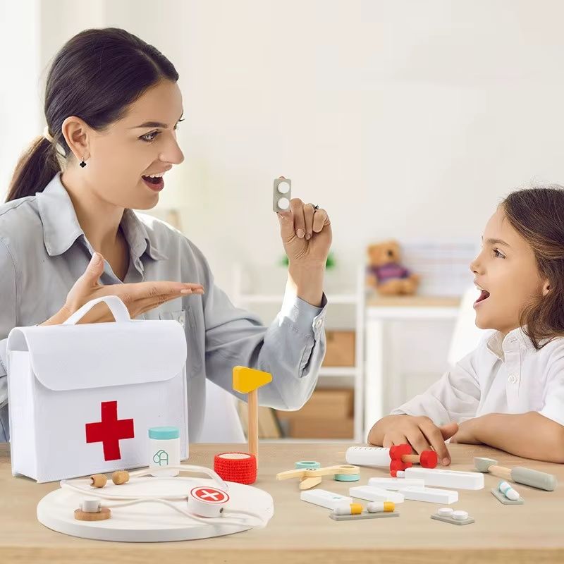 Wooden Doctor Kit with Bag