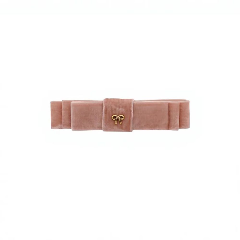 Pink Velvet Bow Clip – Ali Picks AW26