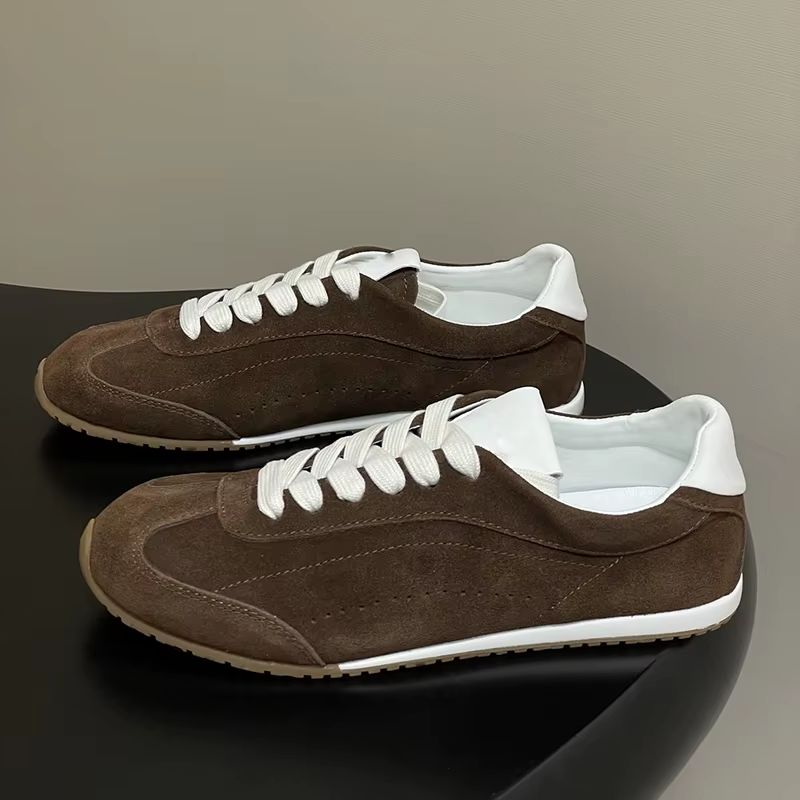 Genuine Leather Retro Trainers