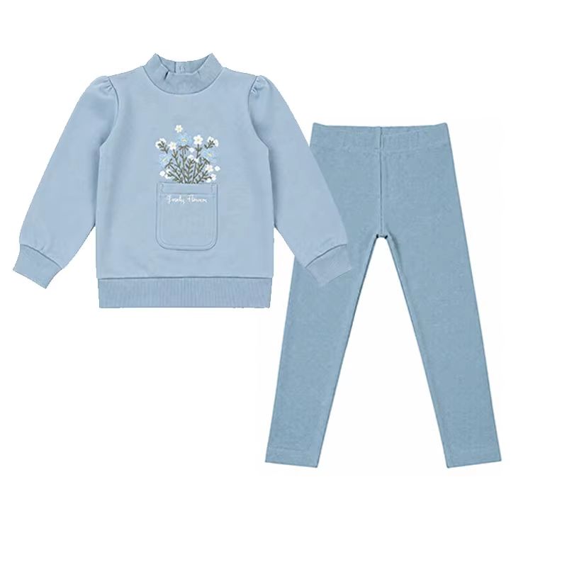 Blue French Terry Collection – Baby Girl Set – Barcali AW26
