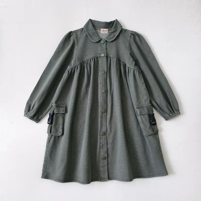 Rustic Olive Collection – Green Denim Dress