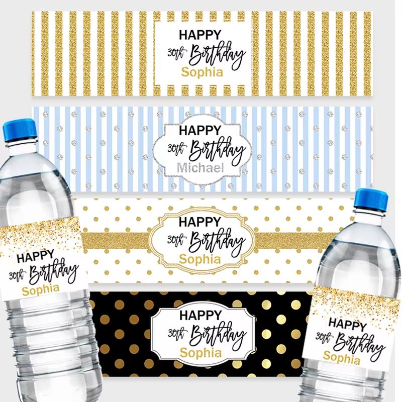 Personalised Gold Bottle Labels
