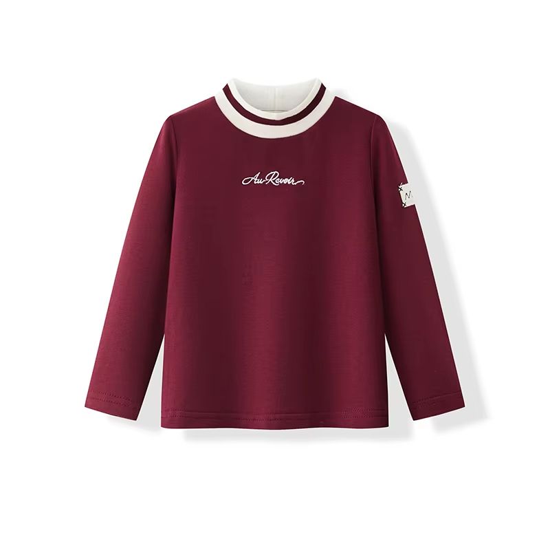 Embroidered Layette Collection – Burgundy T-shirt