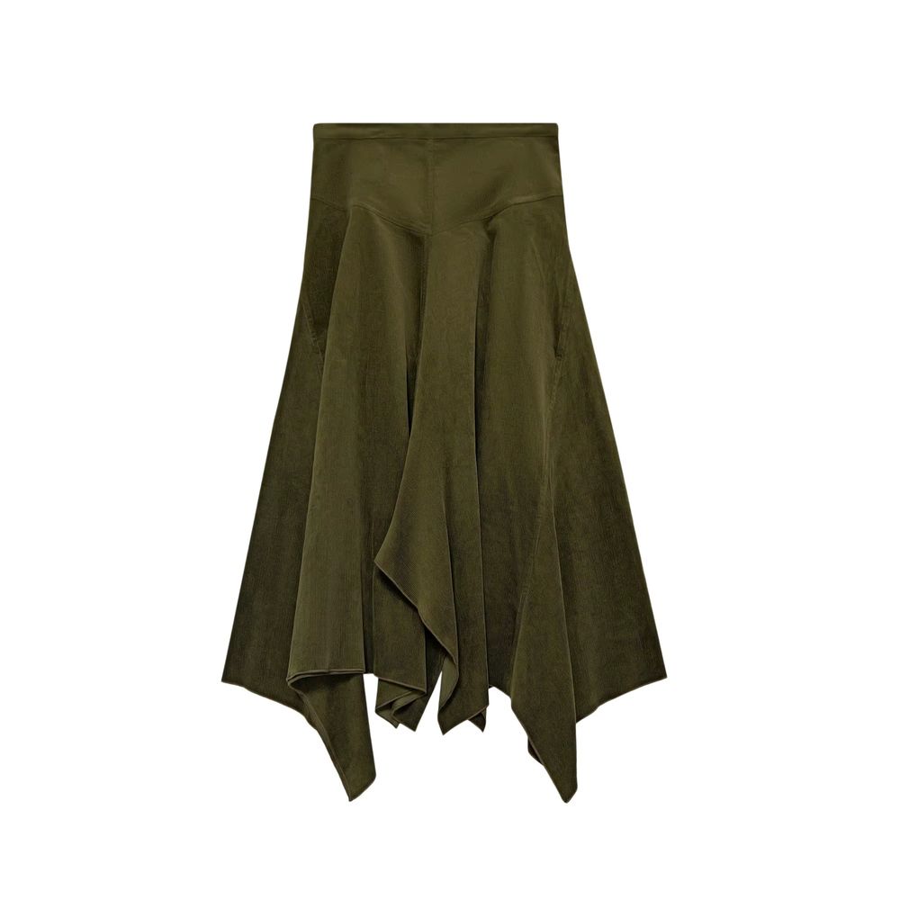 Deep Olive Corduroy Collection Green Skirt – Ali Plus AW26