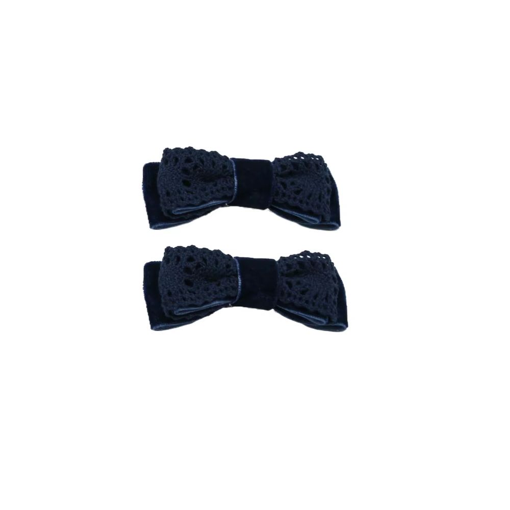 Lace Velvet Bow Headband Mini Hair Clip