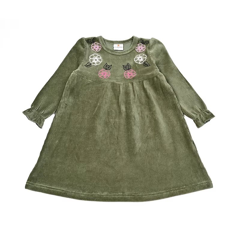 Olive Moments Corduroy Set – Girl Dress