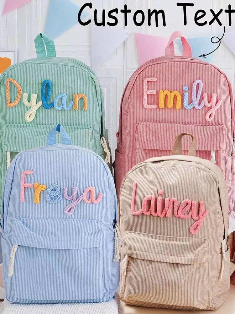 Personalised Corduroy Backpack