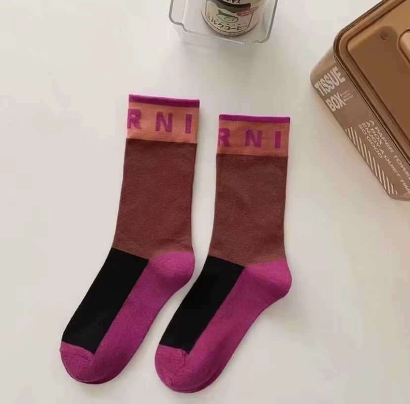 Ribbed Letter Cotton Socks